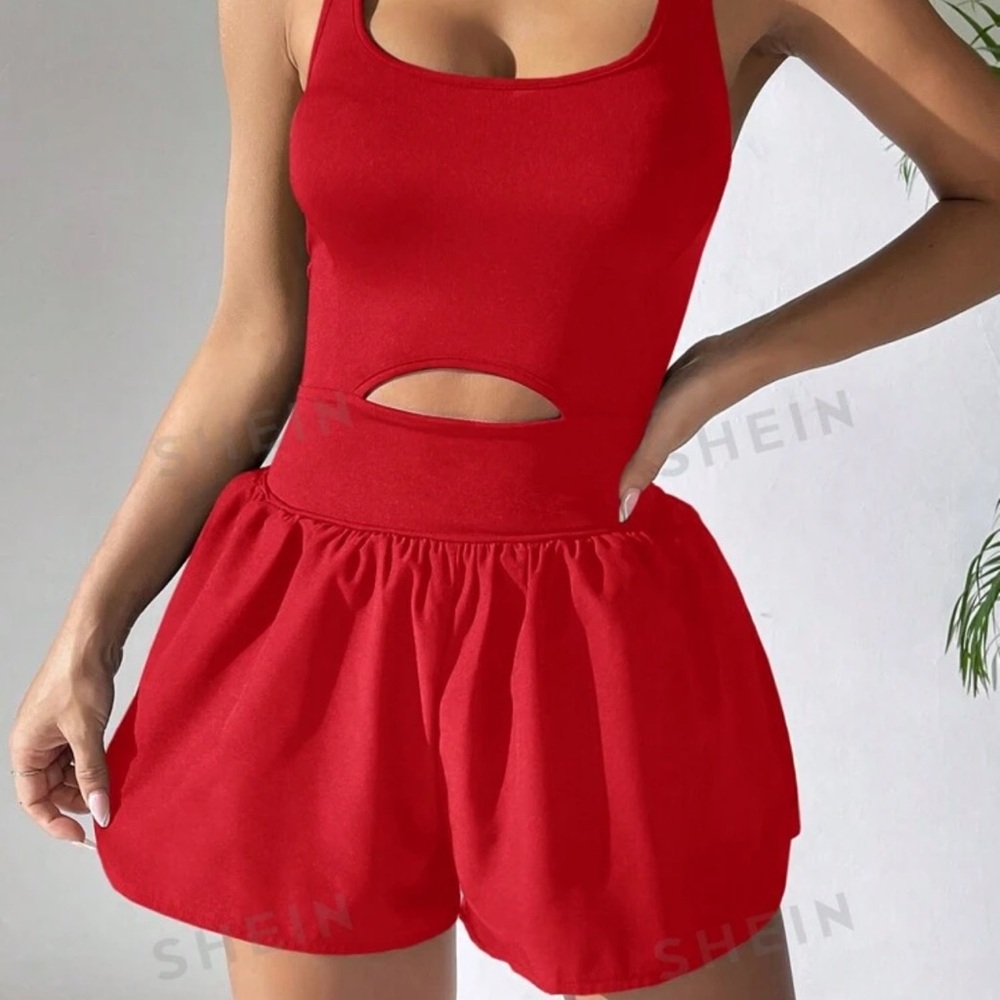 SHEIN romper red